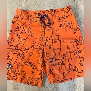 Rare NIKE X BLT Orange and Black Y2K Theme Board Shorts Men’s Size 34